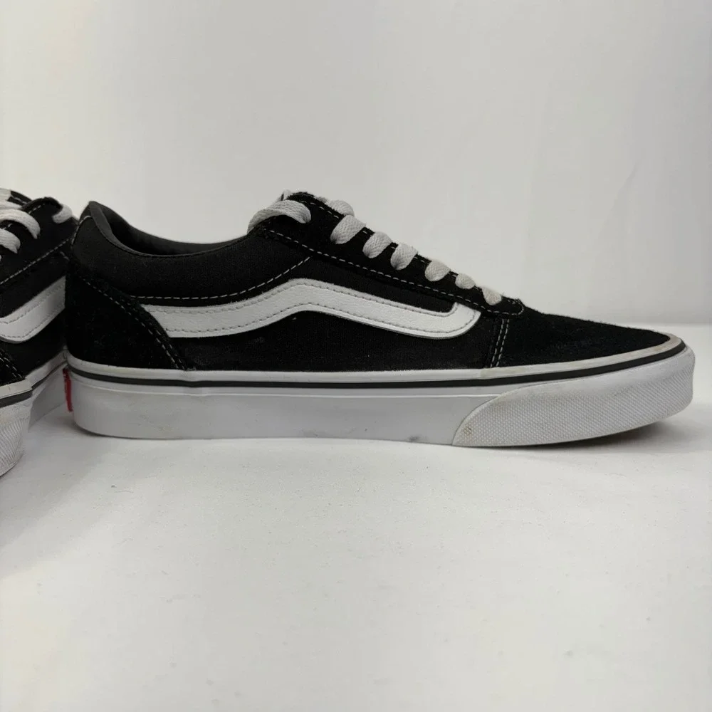 Vans Ward Low Top Black White‎ Suede Canvas Skate Shoes 500714 M 7 W 8.5